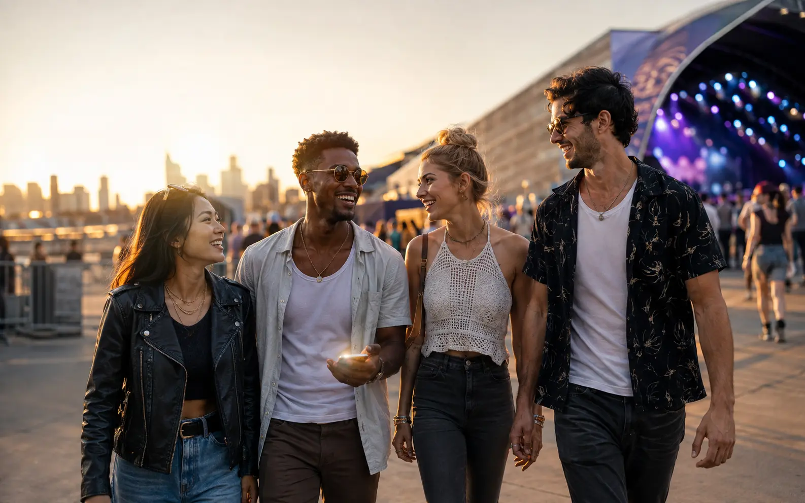 Friends enjoying a concert experience planned with CoolPilot
